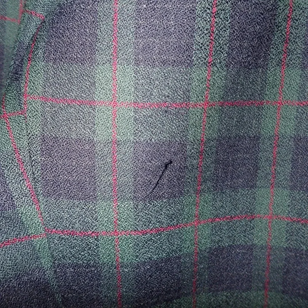 Vintage Savannah Plaid Green and Blue Wool High Waisted Pants 18